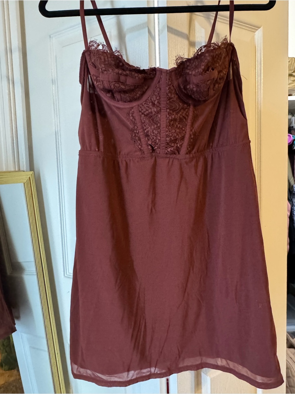 Urban Outfitters Lace-Trim Slip Dress - Rust - Picture 5 of 5